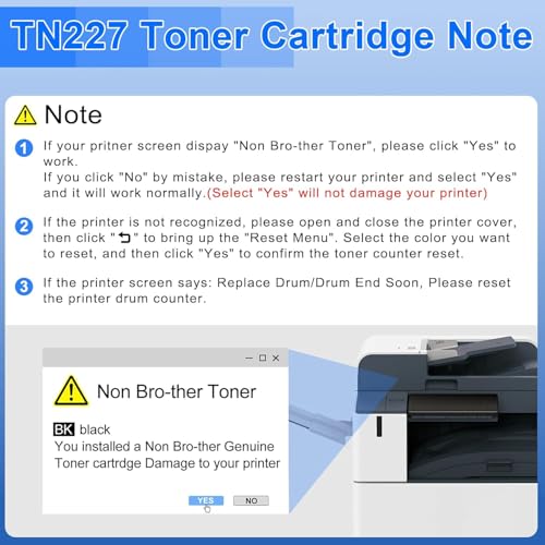 Image of TN227 Toner Cartridge High Yield 4 Pack Compatible for Brother MFC-L3770CDW | TN-227 TN-227BK /C /M /Y Work for HL-L3270CDW HL-L3290CDW HL-L3210CDW MFC-L3710CDW MFC-L3750CDW Printer