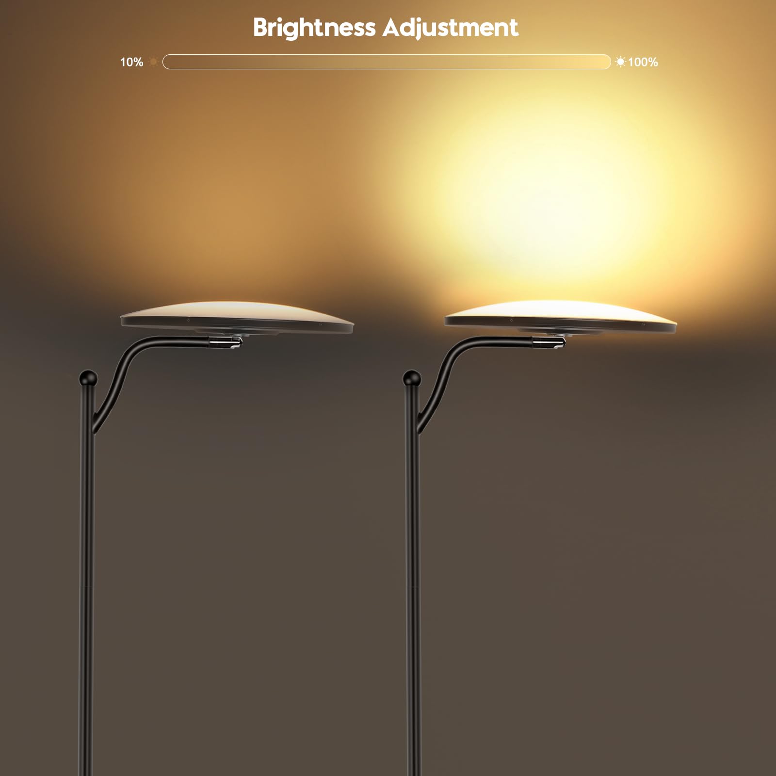 Lampada da Terra LED Dimmerabile 32W con Telecomando, 2700K-6500K Luce Regolabile, Piantana Moderna con Lampada da Lettura, Ideale per Soggiorno Camera Ufficio, Nero