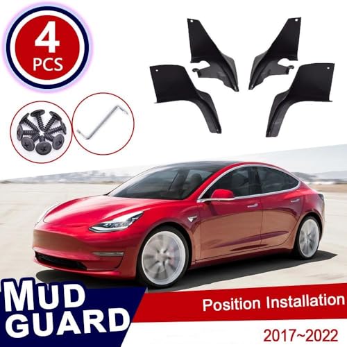 Bavettes extérieures Tesla Model 3 pour rouler par temps de pluie - 3