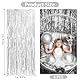 6 Stück Silberner Lametta Vorhang, Glitzervorhang Lametta 1m x 2m, Glitzer Party Vorhang, Glitzer Tinsel Curtain für Party Deko Geburtstagsdeko Hochzeit Festivals Bühnendekor Weihnachten Party Deko