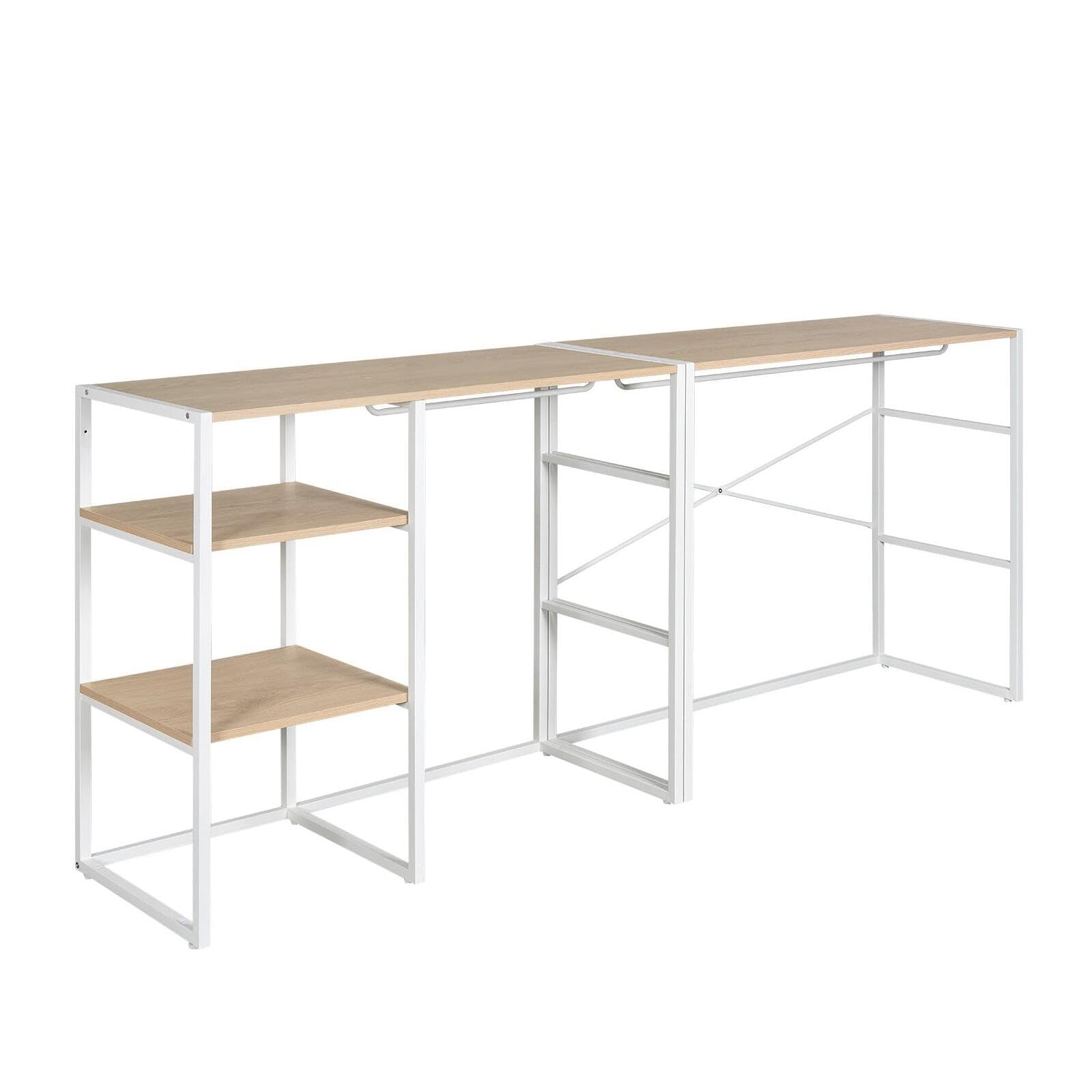 MOB-IN Lot de 2 portants vêtements sous combles KADRA modulables 200x85cm