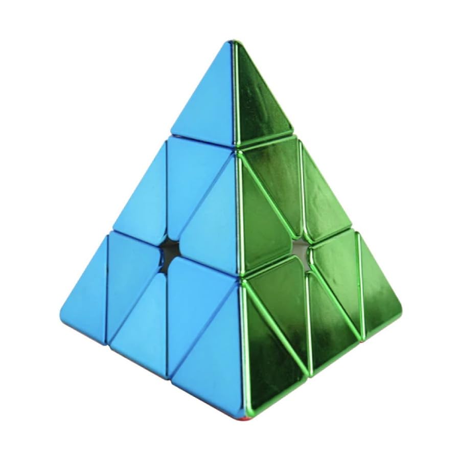 Image of HAWKISTER Adult Sheng(Shou) Legend 3X3 Pyraminx Cube Metallic Mirror Reflective Stickerless Magnetic Pyramid Speed Cube Steel Ball Version Puzzle