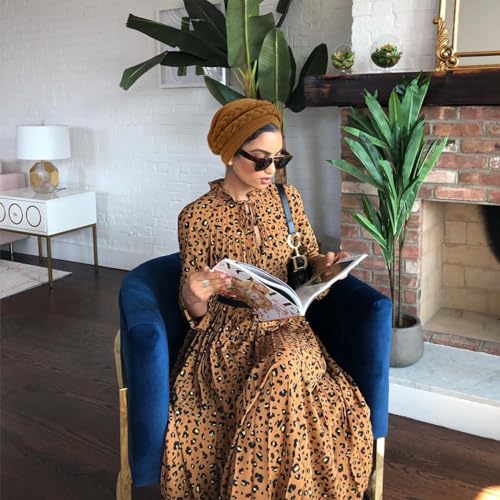 Image of DRESHOW African Women Turban Caps Beanie Twist Headscarf Pre-Tied Double Twisted Braid Hair Cover Wrap Hat Chemo Cancer Cap