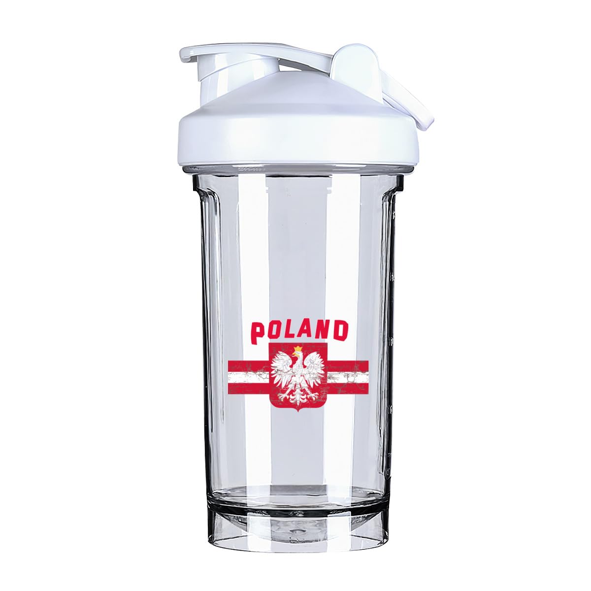 Eagle Poland Poles Flag 6 18 Ounce Shaker Bottle Drink Mixer Leak-proof Pre Workout Protein Shakes Meal Replacement Shakes Bottles 500ML/18 Oz White