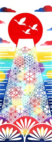 Airashika(あいらしか) 和雑貨 注染手ぬぐい『万華鏡富士山』 正月 初日の出 33×90cm Airashika(あいらしか) 和雑貨 注染手ぬぐい『万華鏡富士山』 正月 初日の出 33×90cm