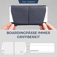 VON HEESEN Leder Reisepasshülle mit RFID-Schutz - Passport-Hülle aus echtem Leder - Reisepass-Organizer für stilbewusste Damen & Herren in Blau – Ansicht 5
