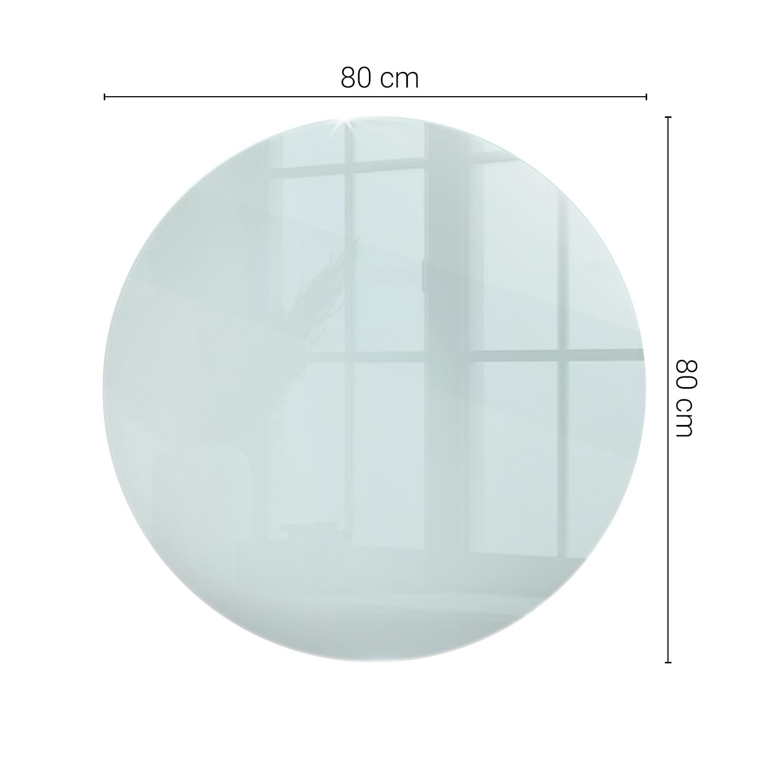 Verre de Dable ⌀ 80 cm Surface Lisse Outils D'installation Résistance aux Taches Imperméable Plaque de Sécurité Bords Polis Installation Facile - Transparent