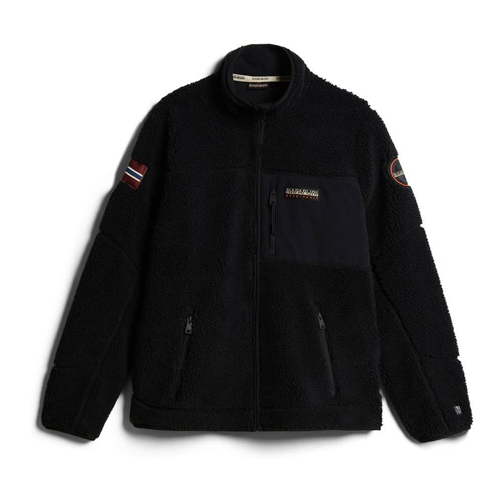Napapijri Full Zip Fleece Jacket - Black - 100% Polyester - Men's M