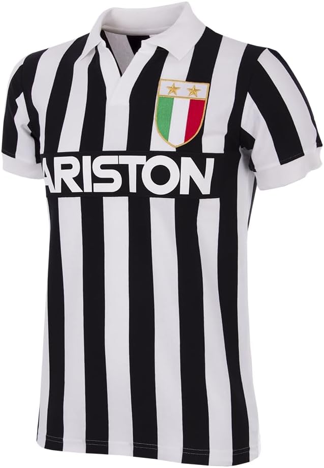 COPA Men's Juventus Fc 1984-85 Retro Football Shirt Retro Football Collar T-Shirt
