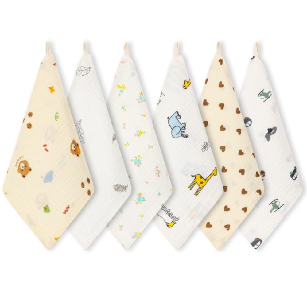 norinori Baby Msulin Washcloths Newborn Face Towel - Baby Muslin Burp Cloths 10Pack Soft Absorbent Natural Cotton Wash Towel 10"X10" Baby Bath Towels Wipes Baby Registry as Shower