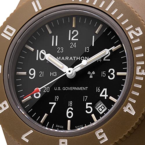 Marathon 41Mm Pilot's Navigator With Date, Tritium, Sapphire Crystal, Steel Crown, Battery Hatch, Eta F06 Quartz Movement, Swiss Made, Military Issue (No Government Markings, Desert Tan) #TOP3