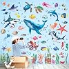 DECOWALL DS12-8078 Sea Animals Wall Stickers Decals Baby Boys Bedroom Fish decor Living Kids Nursery Ocean playroom Removable Room Seaweed Under Watercolor