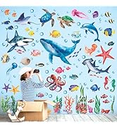 DECOWALL Sea Animals Wall Stickers - Removable Underwater Decor For Kids Room, 12 Sheets - View #4