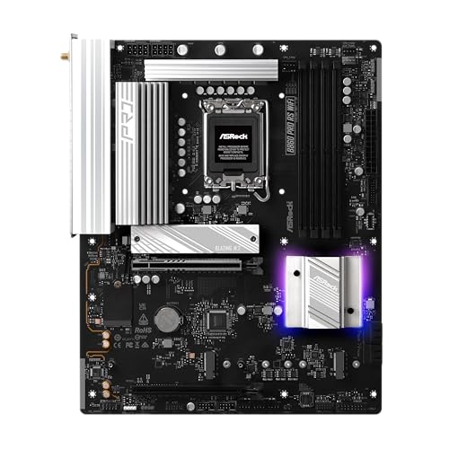 Image of ASRock B860 Pro RS WiFi 6E Intel Core Ultra (Series 2) DDR5 up to 8666+ (OC) MHz 256GB M.2 LGA1851 ATX Motherboard BIOS Flashback SATA3 6.0 Gb /s PCIe 5.0 Realtek 2.5G LAN M.2