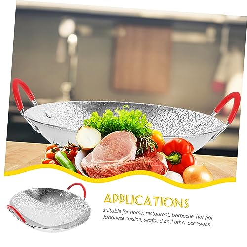 Wok de acero inoxidable con doble asa y superficie antiadherente miniatura 7