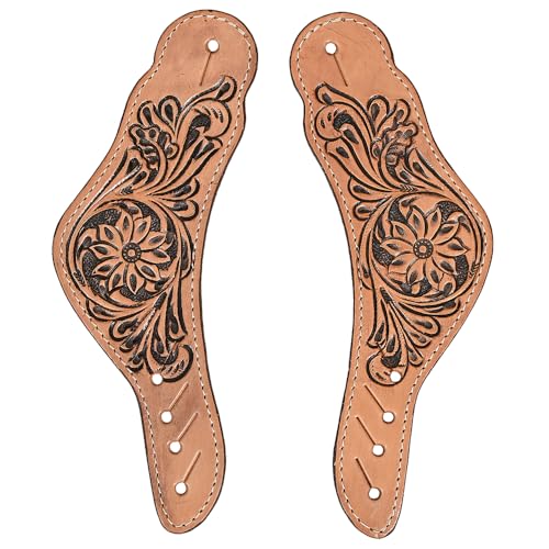Image of HILASON Antique Brown Western Women Spur Straps Leather Antique Brown | Spur Straps | Leather Spur Straps | spur Straps for Women and Men | spur Straps Western