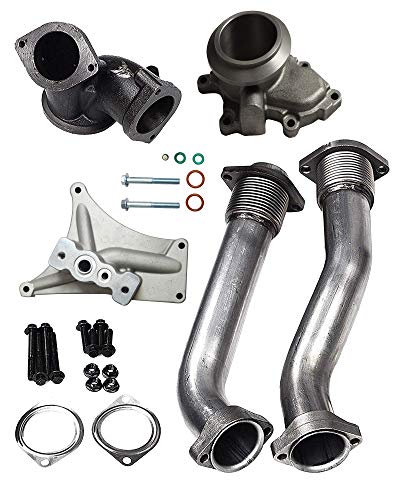 Powerstroke Turbo Diesel Hardware Exhaust Manifold Bellowed Up Pipe With Turbo Pedestal Exhaust Housing Up Pipes for 1999-2003 Ford F-250 F-350 E-350 7.3L