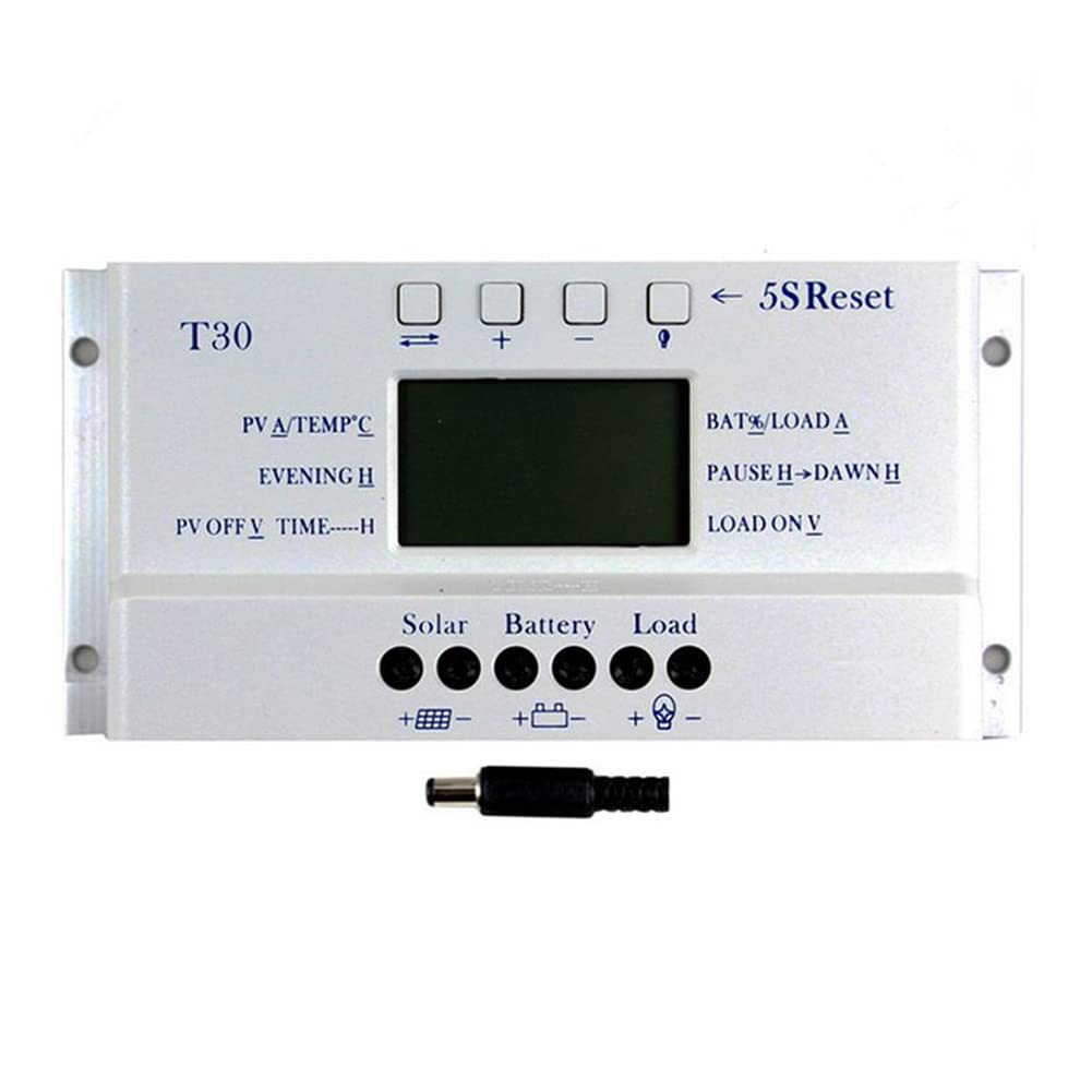 30 A MPPT regulator ładowania słonecznego, regulator paneli słonecznych MPPT, 12 V/24 V automatyczna identyfikacja napięcia inteligentny regulator napięcia z wyświetlaczem LCD - T30
