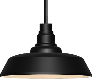 21" Black Pendant Light, Large 3-Light Farmhouse Barn Chandelier