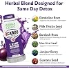 Herbal Clean Qcarbo16 Same-Day Detox Cleanse Drink (16 fl oz) - Grape Flavor Full Body Cleanse* Detox Drink for Moderate Toxin Level*, Vitamin B2 and Vitamin B12 for Men & Women