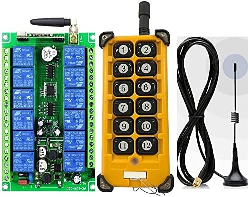 3000m Industrial DC 12V 24V 36V 48V 12CH RF Wireless Remote Control Overhead travelling crane System Receiver Digital key RE - (Color: C)