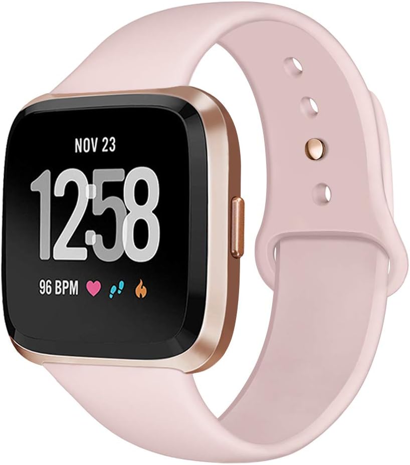 Sport Band Compatible with Fitbit Versa/Fitbit Versa 2/Fitbit Versa Lite Edition, Soft Silicone Strap Replacement Wristband Versa Smart Fitness Watch