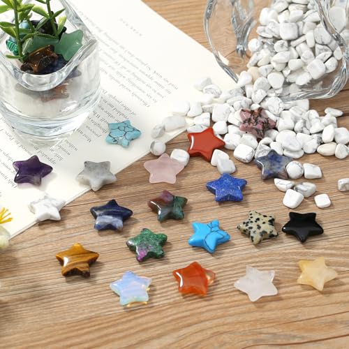 AWARDSEN 20 Pcs Crystals and Gemstones Star Healing Crystals Set Reiki Chakra Protection Polished Stones Meditation Energy Balancing Crystal - Image 4