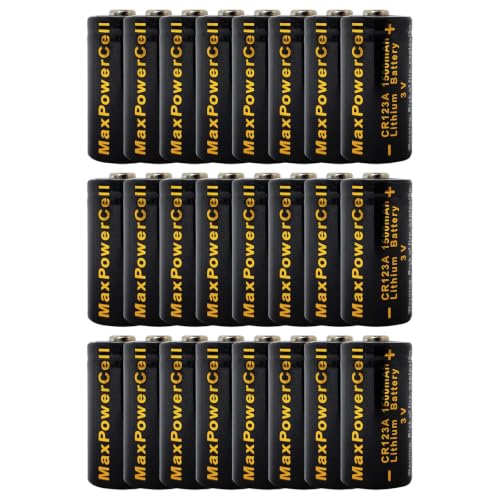 MaxPowerCell CR123A 3V Lithium Battery 1500mAh (Pack of 24)