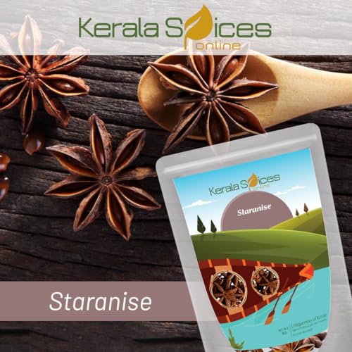 Image of Kerala Spices 100% Natural Star Anise 1kg | Whole Star Anise (Chakri Phool) | Premium Khada Masala Spice for Cooking, Biryani, Tea, Baking & Flavoring Dishes