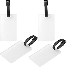 Craft Express Sublimation Blank Luggage Tag - White Acrylic Baggage Tags Ready to be Personalized on Flat Heat Press - Set of 4 ...