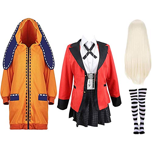 YMMONLIA Kakegurui Jabami Yumeko Disfraces Yomoduki Runa Naranja Conejo Abrigo Largo Cosplay...