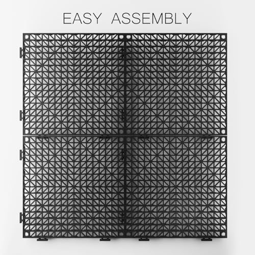 Tioncy 6 Pcs Bar Countertop Supplies Interlocking Mats 12 x 12 Inch Rubber Black Shelf Liners Bar Drying Coffee Non Slip Spills Mats for Bartending Home Cocktail Bars Restaurants