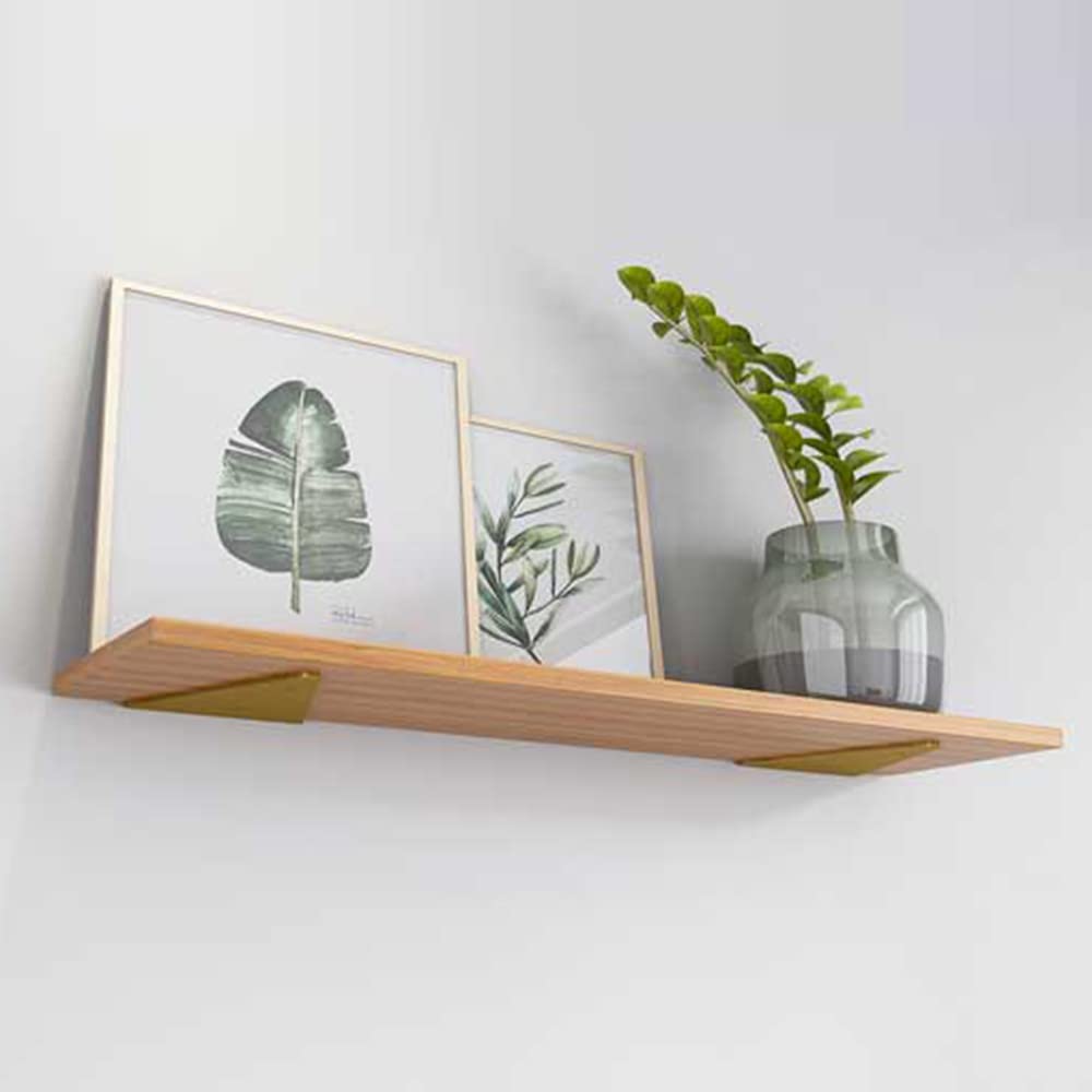 Gold Dekorative Unsichtbare Regalhalterungen Schwerlast Dicke Eisenkunst Regalträger Schwimmende Wandregale Zum Selbermachen, für Küche, Wohnzimmer, Balkon, 4 Stück (Length 280mm)