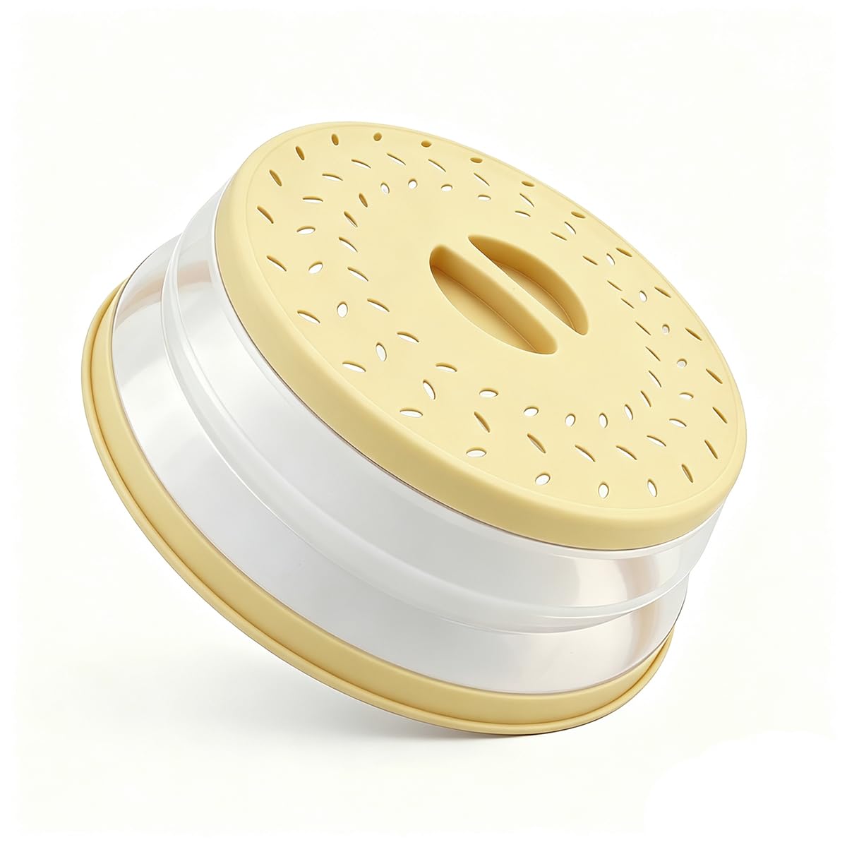 Collapsible Microwave Splatter Cover(Cream yellow, 10.5IN)