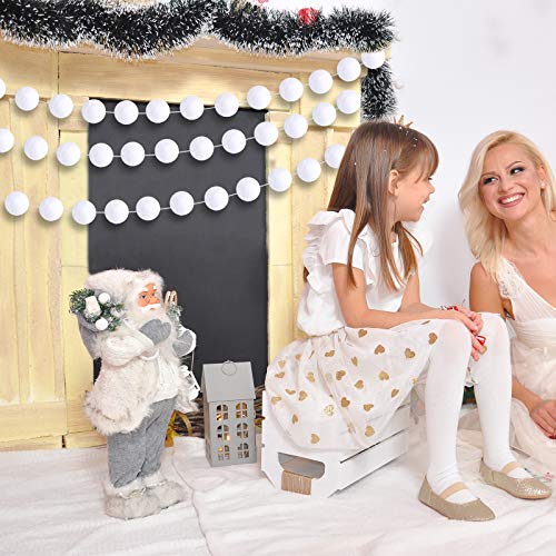 Aneco 4 Pack Christmas Felt Ball Garland Christmas Garland Decorations 80 Pompom Balls Christmas Hanging Bunting Ornament For Tree Fireplace And Wall #TOP4