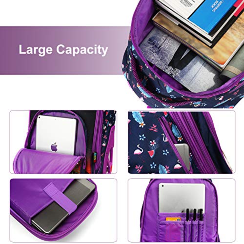 Rolling Rugzak voor kinderen volwassenen, trolley tassen wielen schoolrugzak voor kinderen reizen laptop boeken tas… - Afbeelding 8