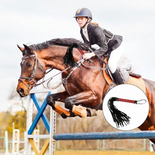 Leder Peitschen, Leder Reitgerte, Pferdepeitsche, Gerte für Pferde Reitgerte für Pferd das tägliche Training, Pferd Springen Rennen,Schneebesen aus Leder mit Fransen,Taktische peitsche,peitsche