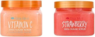 Vitamin C and Strawberry Shea Sugar Body Scrubs, Both 18 oz, Ultra Hydrating and Exfoliating