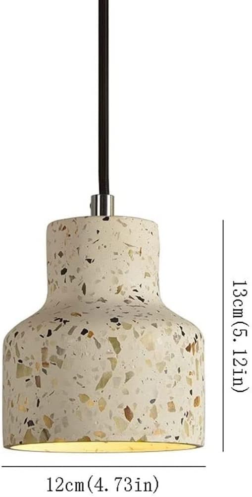 Iluminación para decoración del hogar. Lámpara Colgante pequeña de Cemento con Pantalla de terrazo Creativa, Elegante, para Restaurante, con Casquillo E27, de Estilo Industrial, pa