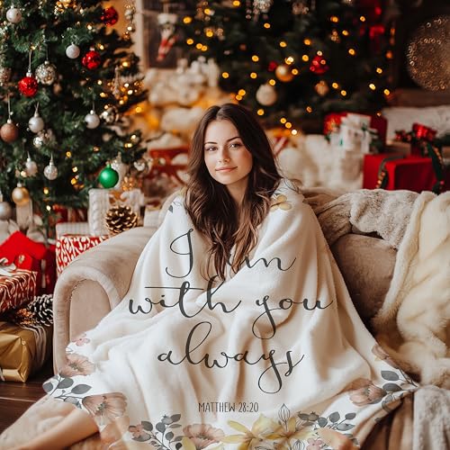 Bible Verse - I Am with You Always Fleece Throw Blanket Lightweight Super Soft Flannel Bed Blanket Perfect Home Decor for Couch Chair Sofa Living Room 60