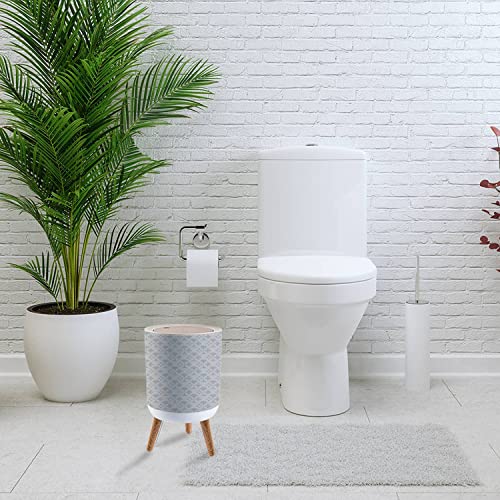 Qor88Njog Trash Can With Lid Joystick Seamless Gamepad Video Game Controller Texture Wood Small Garbage Bin Waste Bin For Kitchen Bathroom Bedroom Press Cover Wastebasket 7L/1.8 Gallon #TOP4