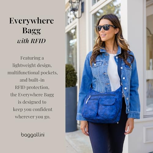Image of Baggallini womens Everywhere Bagg Crossbody Women 11x9 Lightweight Nylon Hobo Water-resistant Travel Bag W /Rfid
