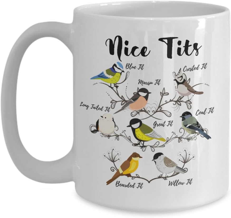 Nice Tits Bird Mug fowl language bird mug funny bird coffee mug gifts for bird lovers bird watching present cup