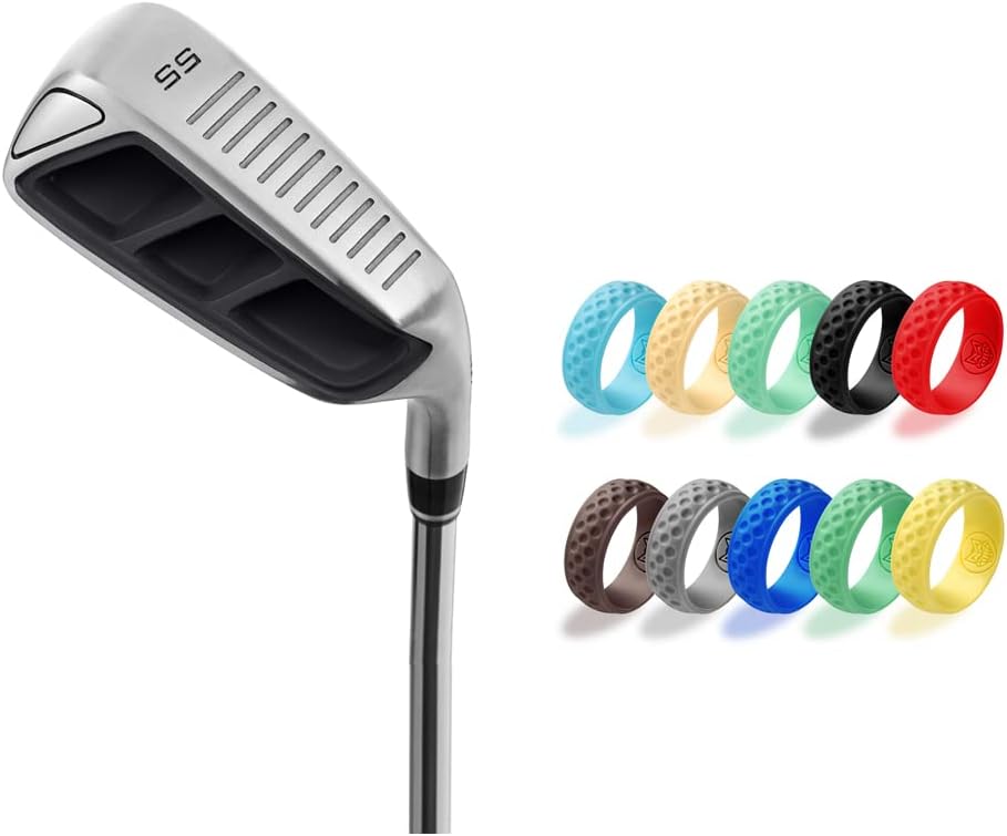 MAZEL Black Golf Chipper Wedge 55 Degree & Golf Silicone Rings 11 Pack,Bundle of 2