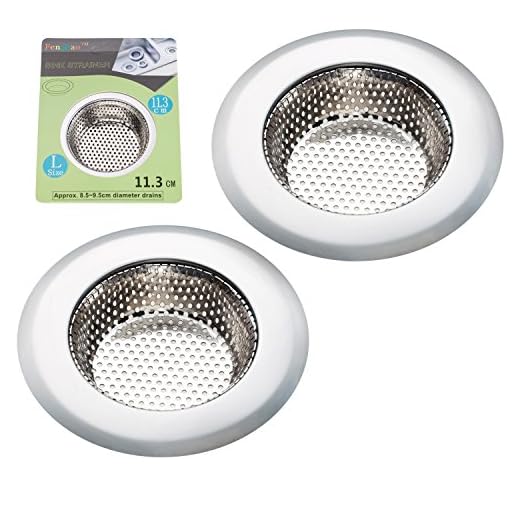 Fengbao 2PCS Kitchen Sink Strainer - Stainless Steel, Large Wide Rim 4.5" Diameter