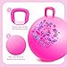 EVERICH TOY Hopper Ball, Pink Butterfly Hopping Toys for Kids, 18 Inch Bouncy Ball with Handle, Indoor Outdoor Inflatable Hoppity Hop Toy for Girls Boys Gift with Free Pump