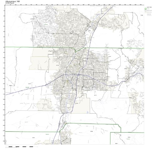 Albuquerque, NM ZIP Code Map Laminated - Want It All
