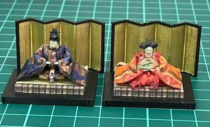 ミニチュア ☆ リーメントに ☆ ひな人形 完成品☆フィギュアに