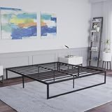 Flash Furniture Bentley 14' Metal Platform Bed Frame - Black Frame/Steel Slat Supports - 12.5' Underbed Storage - No Box Spring Needed - Quick Lock Functionality-King