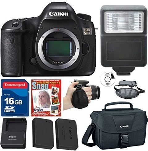 Canon EOS 5Ds DSLR Body (No Lens) +Extra High Capacity battery +16g Commander High Speed Memory Card +Canon Professional Camera Bag +Deluxe Wrist Grip +Top Value Bundle - International Version